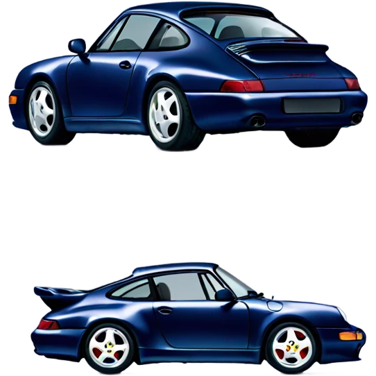 1994 navy blue Porsche 993 carrera 2 with no rear wing emoji
