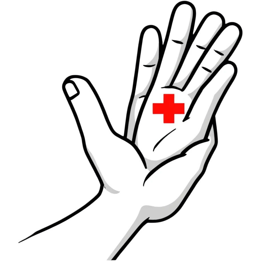 hand with a red cross emoji