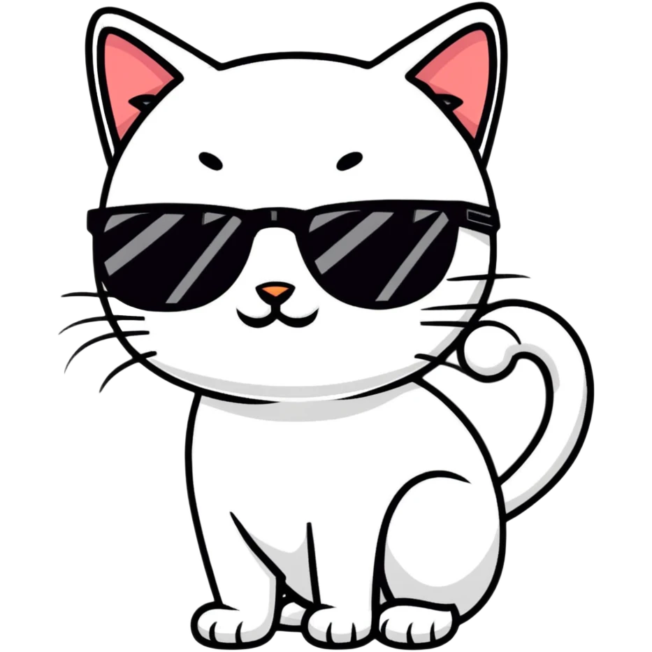 Cat with sunglasses emoji