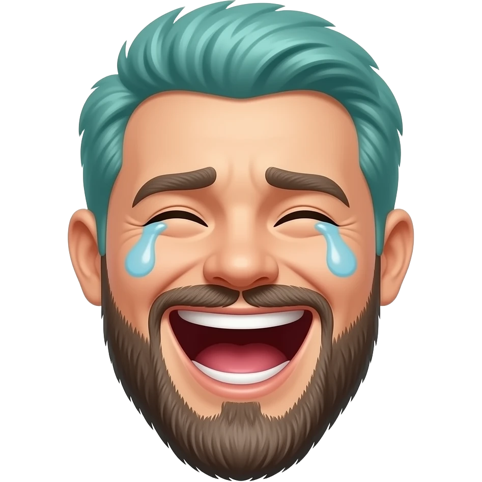 funny teal laughing with tears emoji