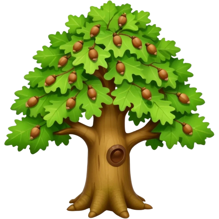 Cute, full-length tree oak emoji  emoji