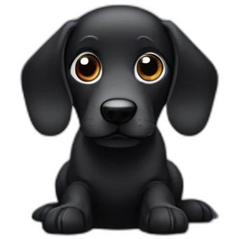 crying black sausage dog emoji