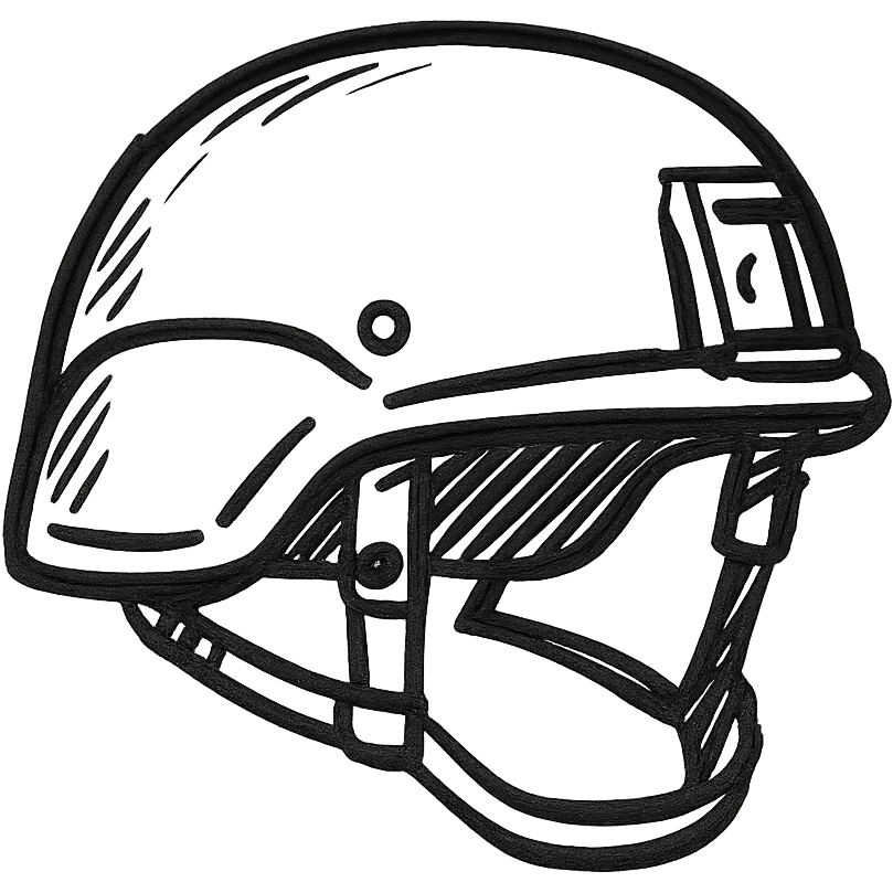 schematic modern American military helmet, army NATO style, strict technical style, light gray fill, no text, minimalism emoji