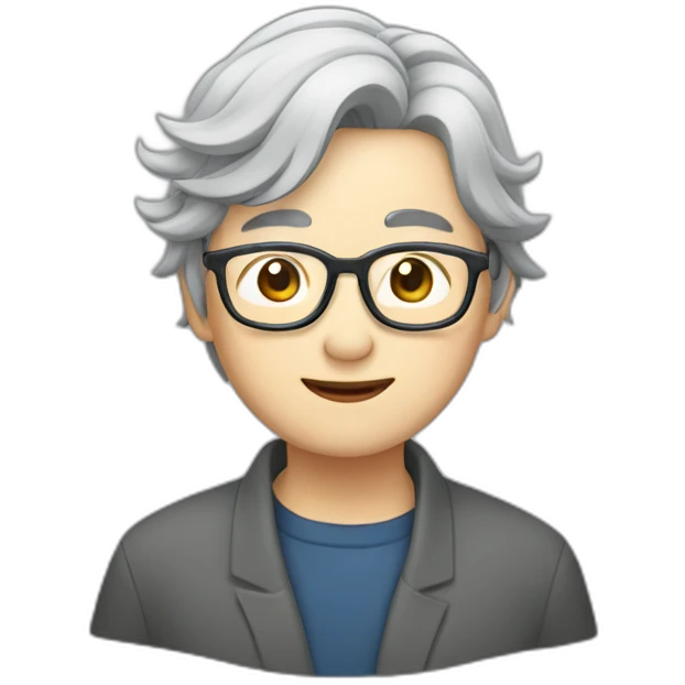 Chinese grey hair wear glasses held Taiwan flagup emoji