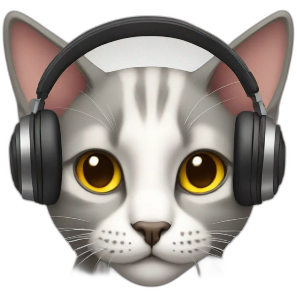 Cat with headphones  emoji