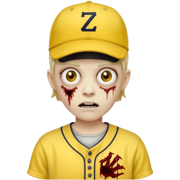 zombie with yellow baseball jersey and hat emoji