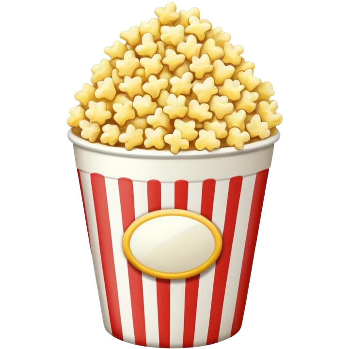 Popcorn in a striped cup with a TV emoji