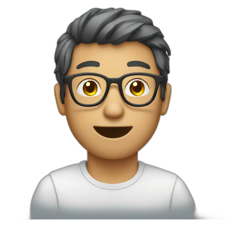 Guy with glasses drinking water emoji