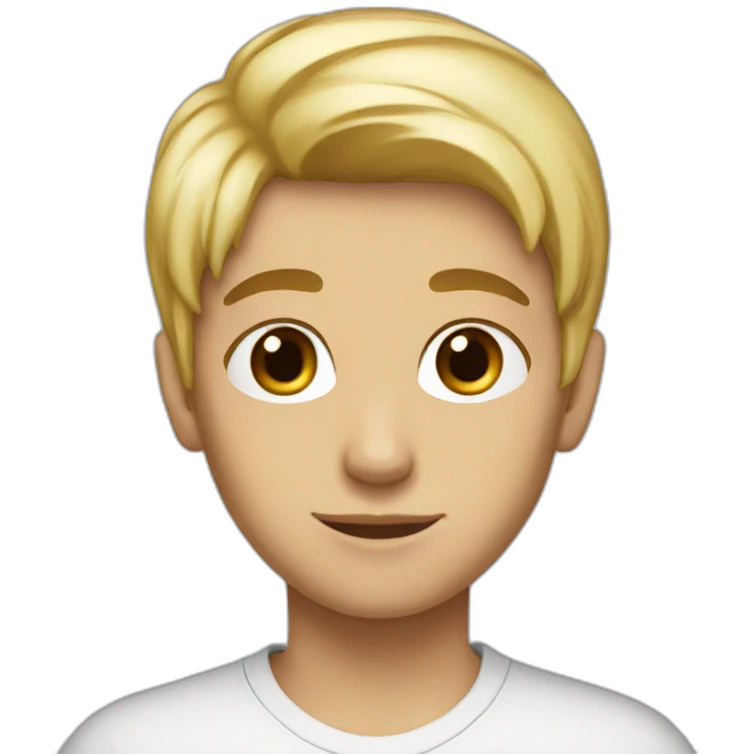 tall skinny blonde lebanese kid with brown eyes emoji