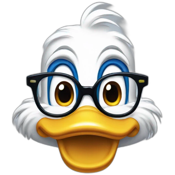 donald duck wearing nerd glasses emoji