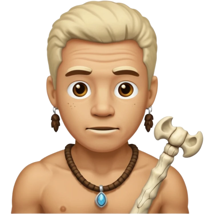 Stone age man  with Bone Necklace emoji