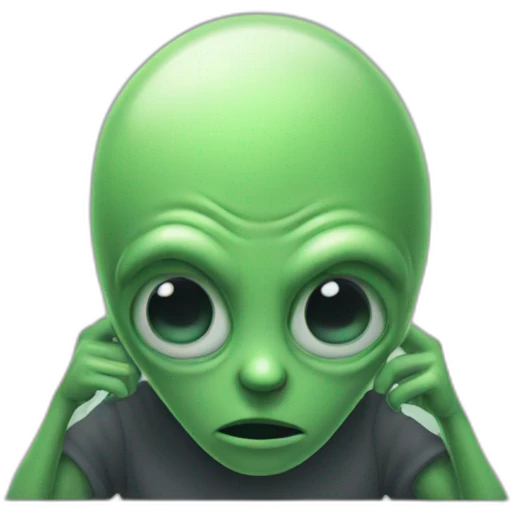 Depressed alien emoji