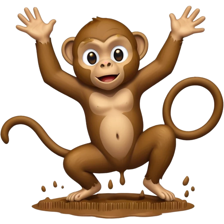 A monkey throwing mud emoji