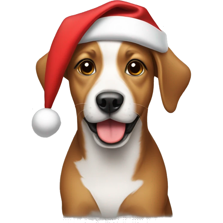 Dog wearing Santa hat  emoji
