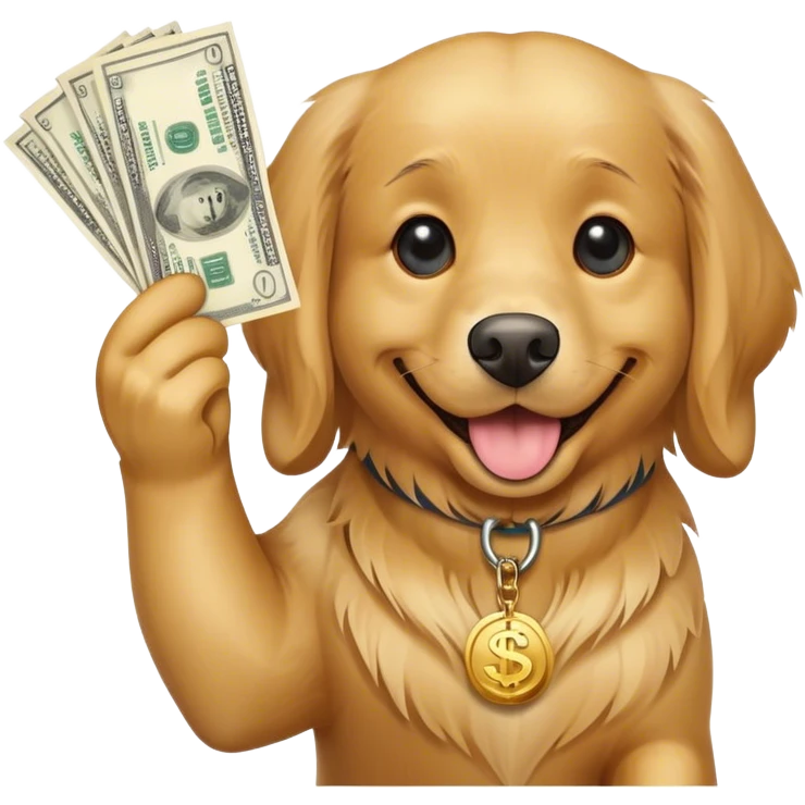 Dog throwing money  emoji