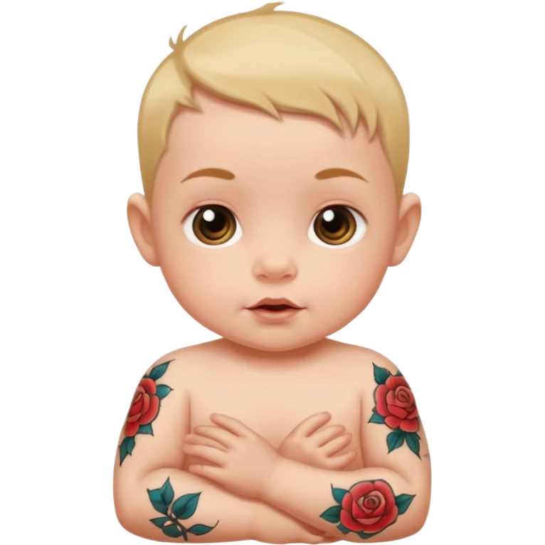 baby with tattoo emoji