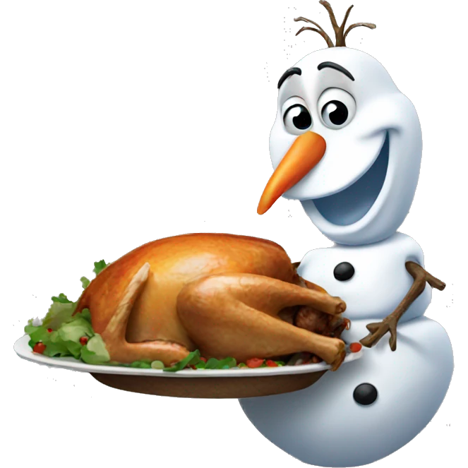 Olaf eating a turkey  emoji