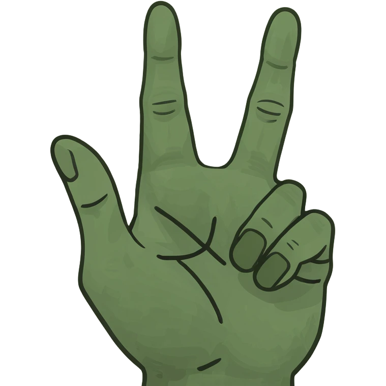 hand with middle and ring finger crossed and index finger down  emoji