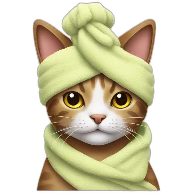 cat with towel on the head  emoji