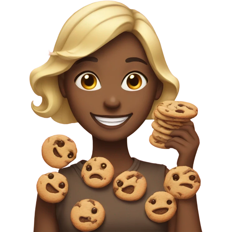 happy girls with cookies emoji