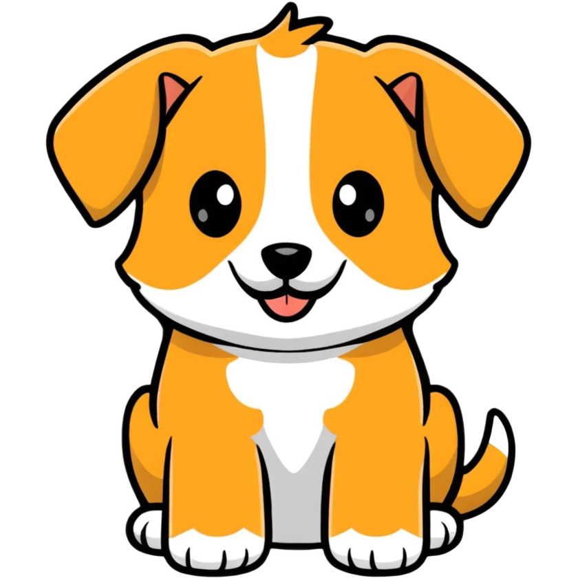 cute puppy, cartoon style emoji