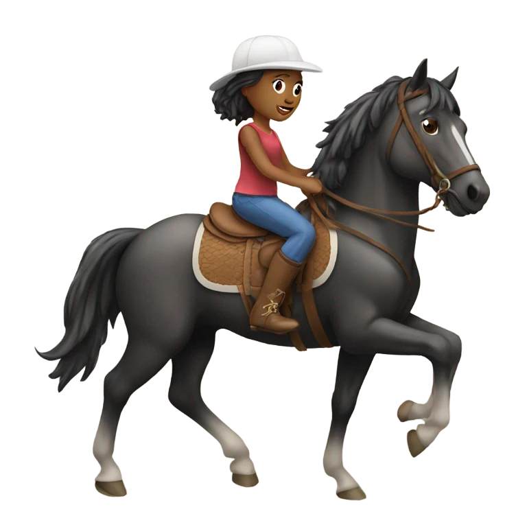 A girl riding a horse emoji
