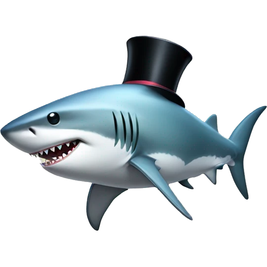 Shark with a top hat emoji