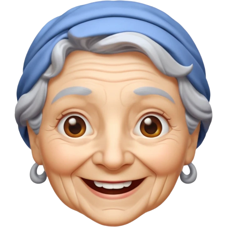 Happy Granny face 3d emoji