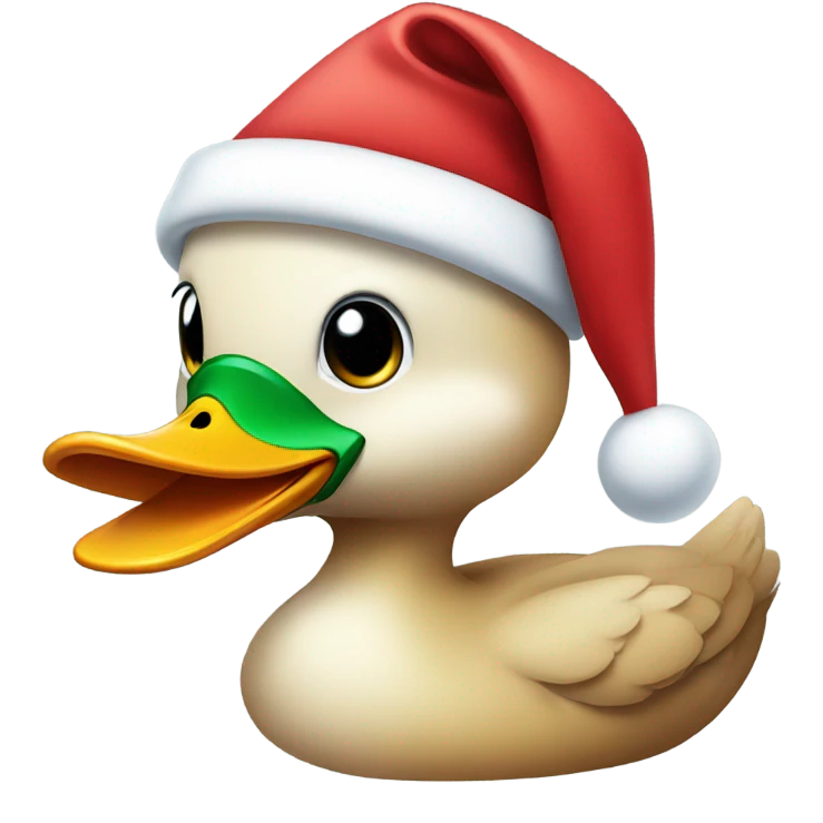 duck wearing a santa hat emoji