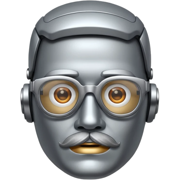 robotic man with glasses mustache  emoji