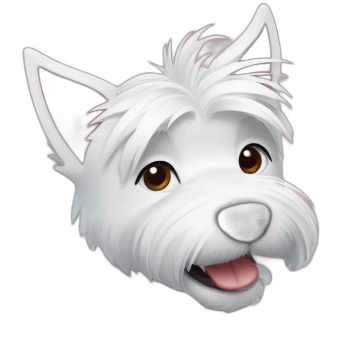 West Highland white terrier with Lilo & Stitch emoji