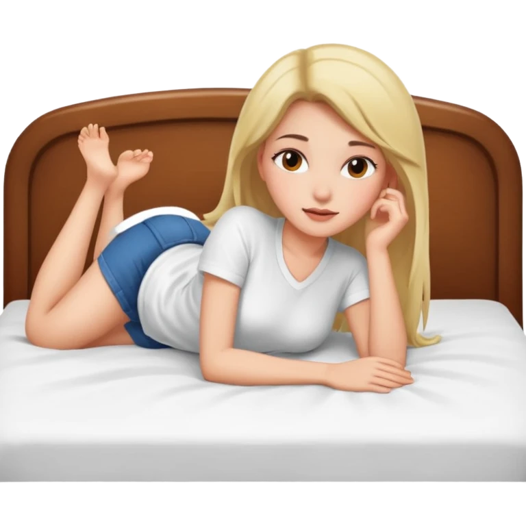 Hott girl lye on bed  emoji