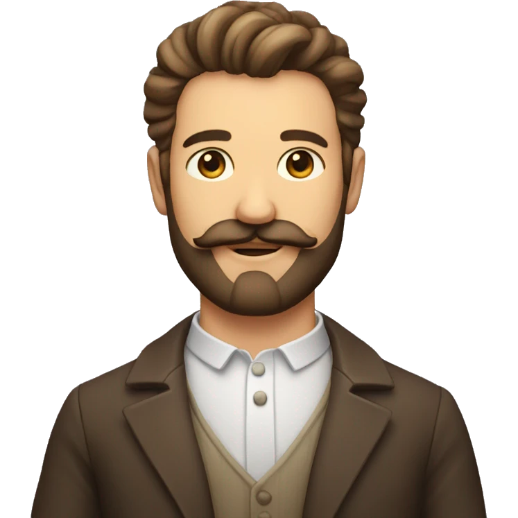 A handsome man with dense moustache and beard  emoji