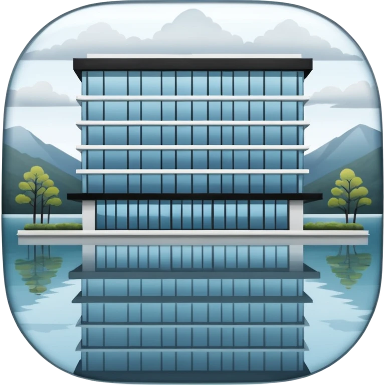 hotel by a lake emoji