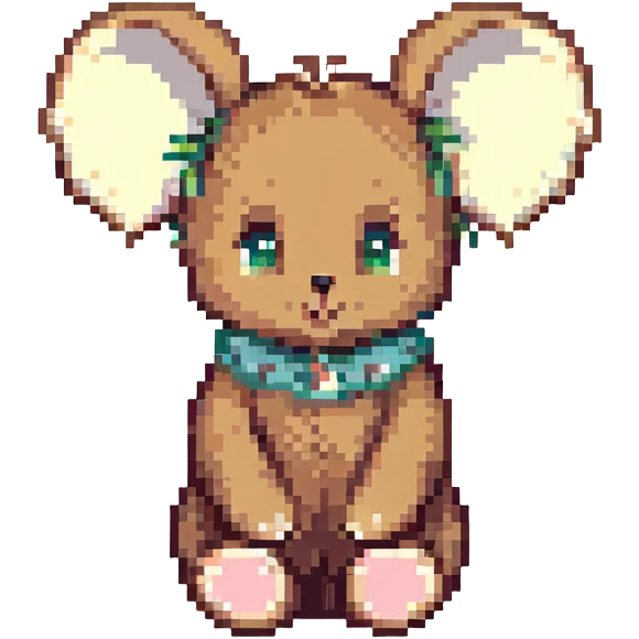 Elefantuchi coconuchi, sitting down, big ears, vibrant colors emoji