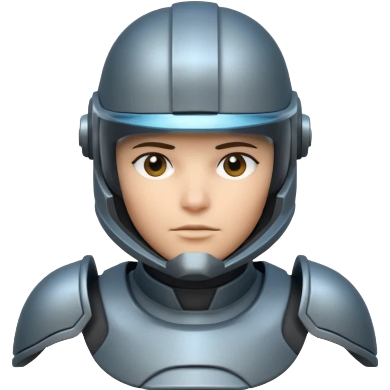 futuristic armored soldier portrait, head and shoulders only, helmet visor, sci-fi armor details, 3D cartoon, mobile game icon style, clean background, no text, no watermark

 emoji