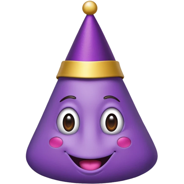 brinjal wearing party hat emoji