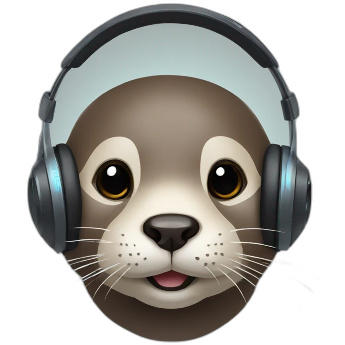 otter wearing gamer headset emoji