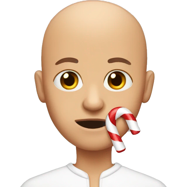 bald mean with candy cane emoji