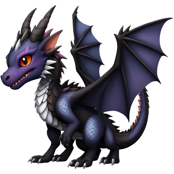 Gothic Badass Edgy Dark Mysterious Mystical Dragon-Beast-Trico-Noivern-Fursona emoji