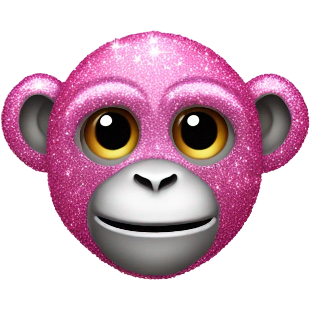 Pink ombre sparkly monkey covering eyes  emoji