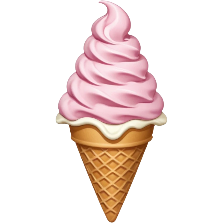 Sorvete rosa e branco emoji