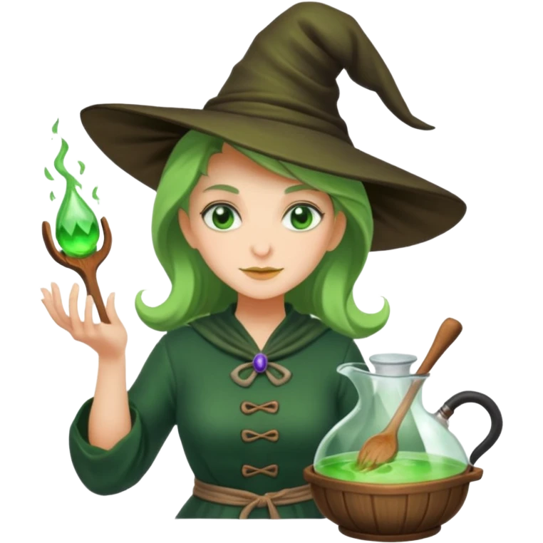 green witch cooking potion emoji