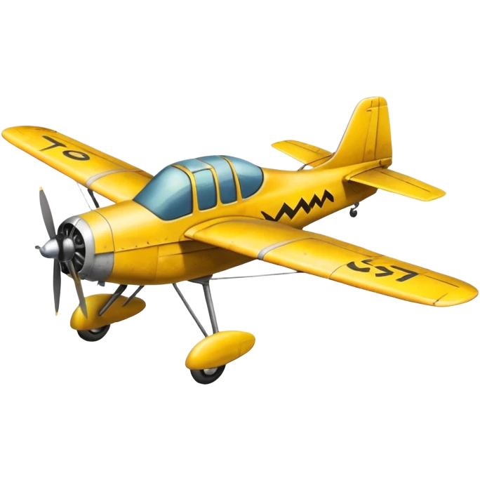 Draw a small yellow crop duster plane emoji