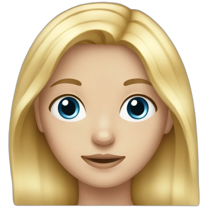 blonde girl with long hair and darker blue eyes emoji