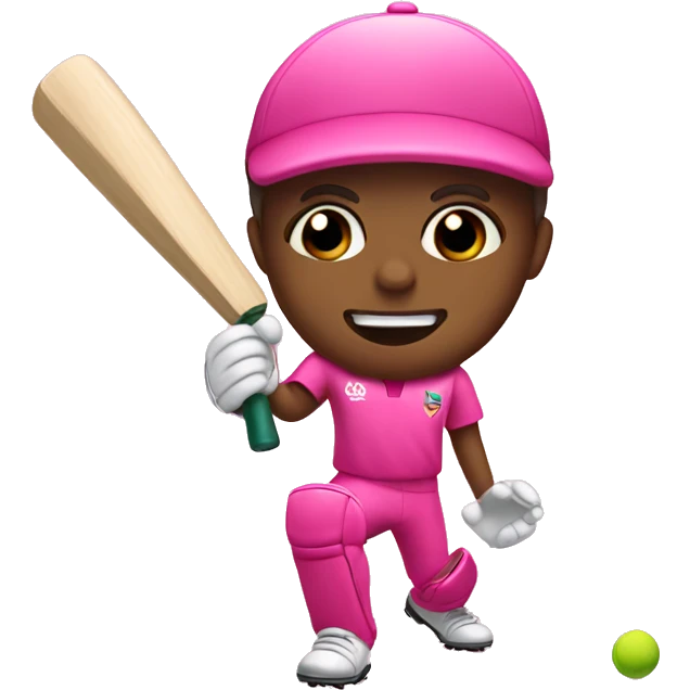 Pink Number 6 playing cricket  emoji