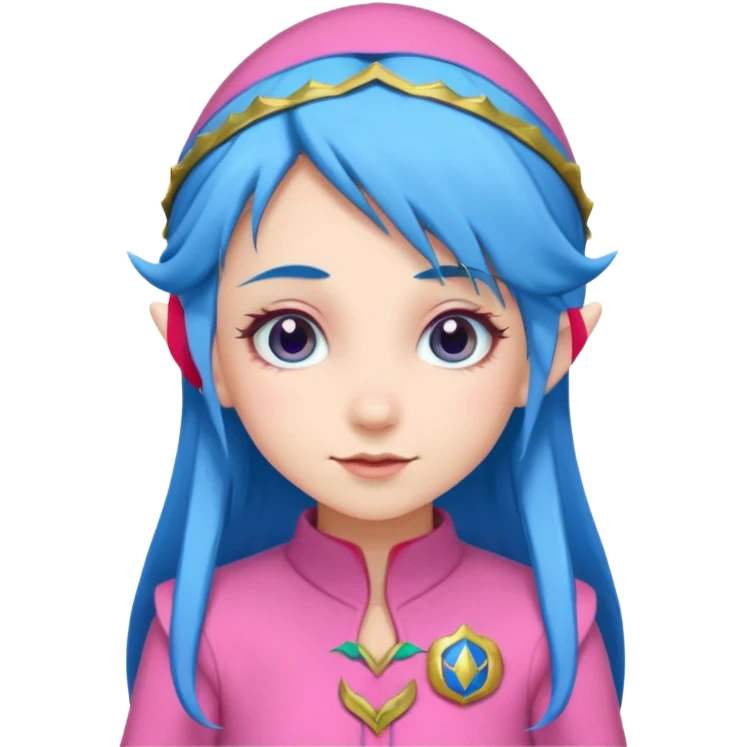 scouts girl elf in pink uniform and blue hair emoji