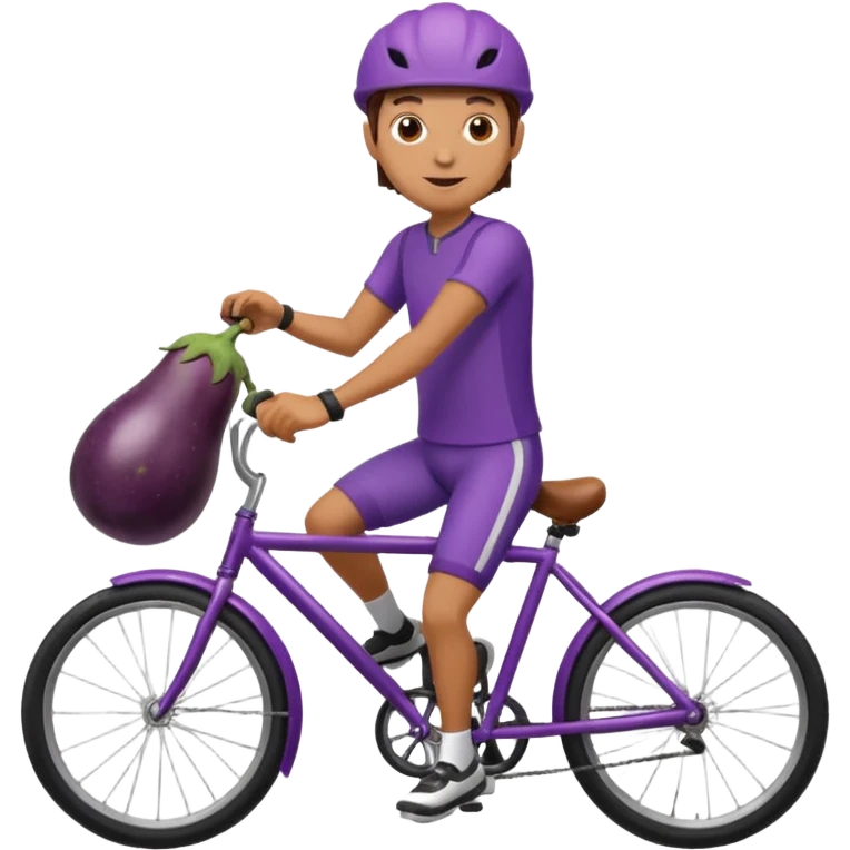 Bike and egg plant emoji