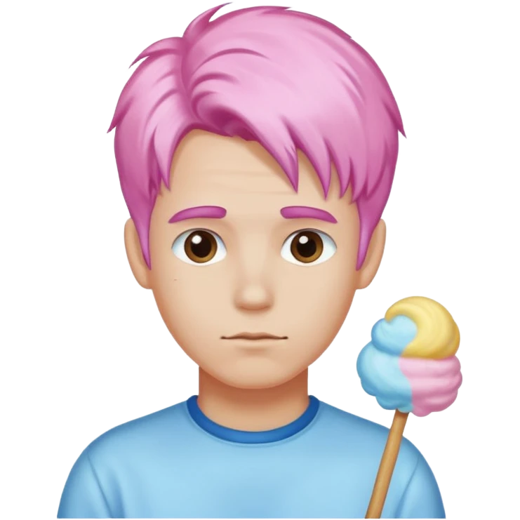 cotton candy haired man and  just face emoji