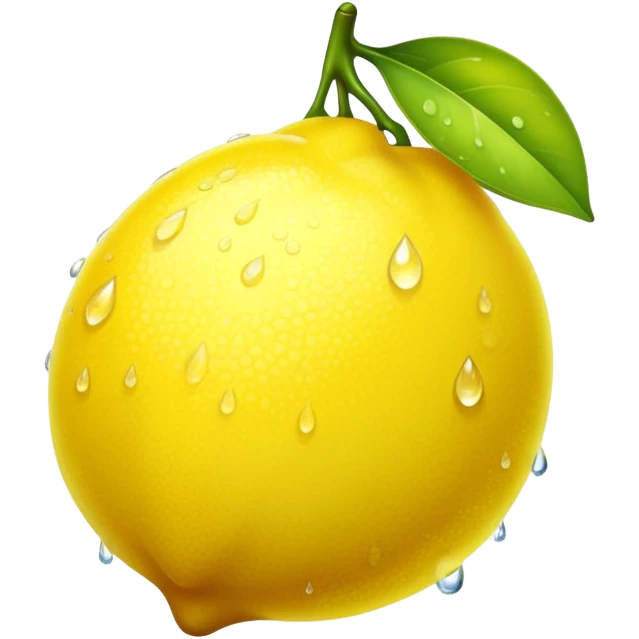 a lemon with dewdrops emoji